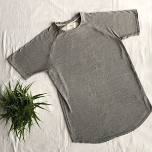 Grey Longline Scallop Tee